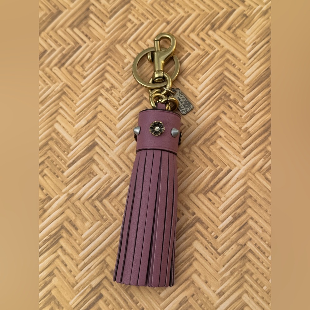 Coach Tea Rose Tassel Bag Charm 33015